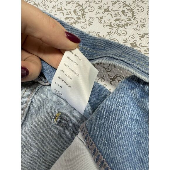 Women's WE‎ THE FREE People Size 24 Denim Jean Overall Shorts Destroyed - Picture 3 of 8